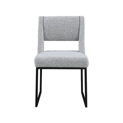 Jayce Grey Boucle Fabric Dining Chair, Set of 2