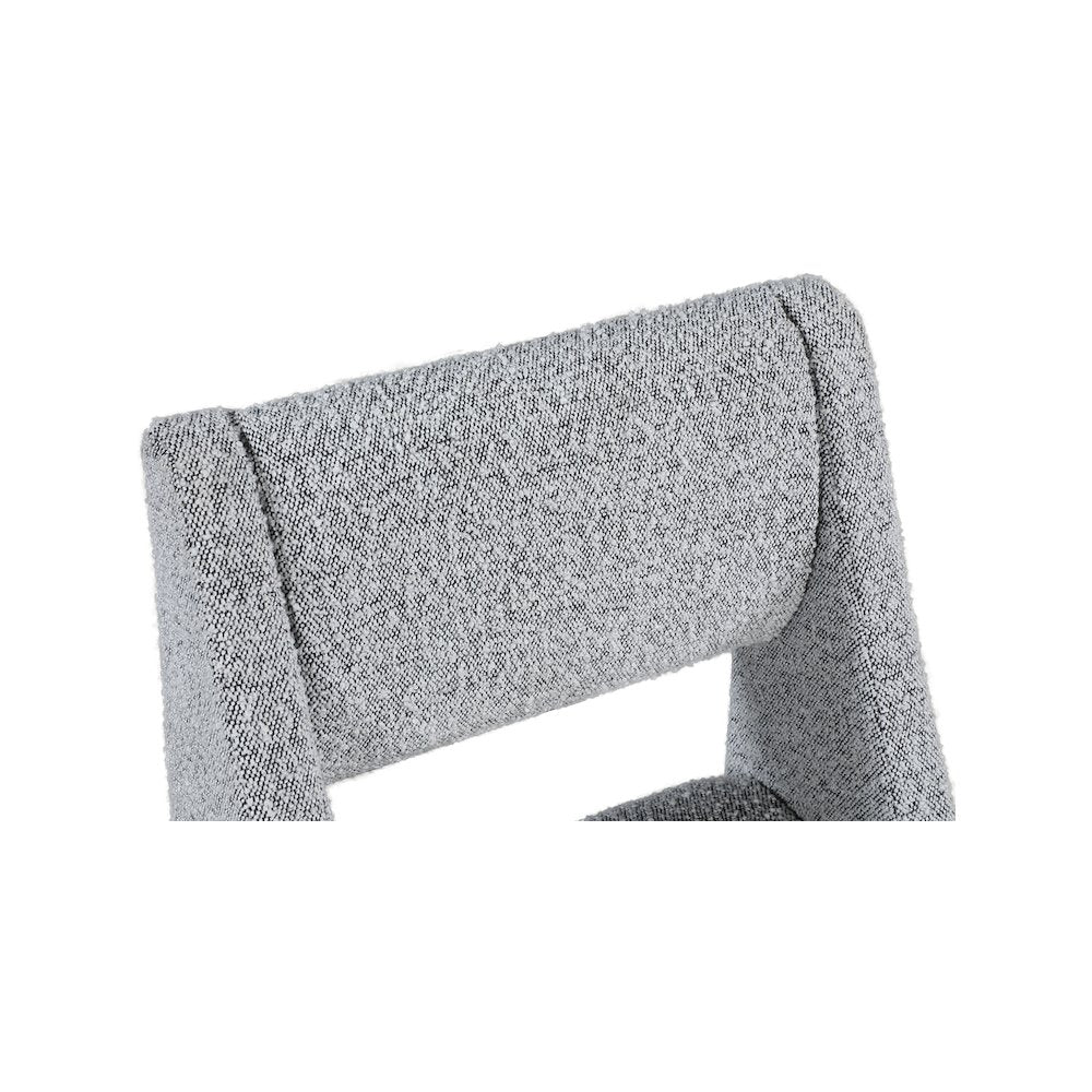 Jayce Grey Boucle Fabric Dining Chair, Set of 2
