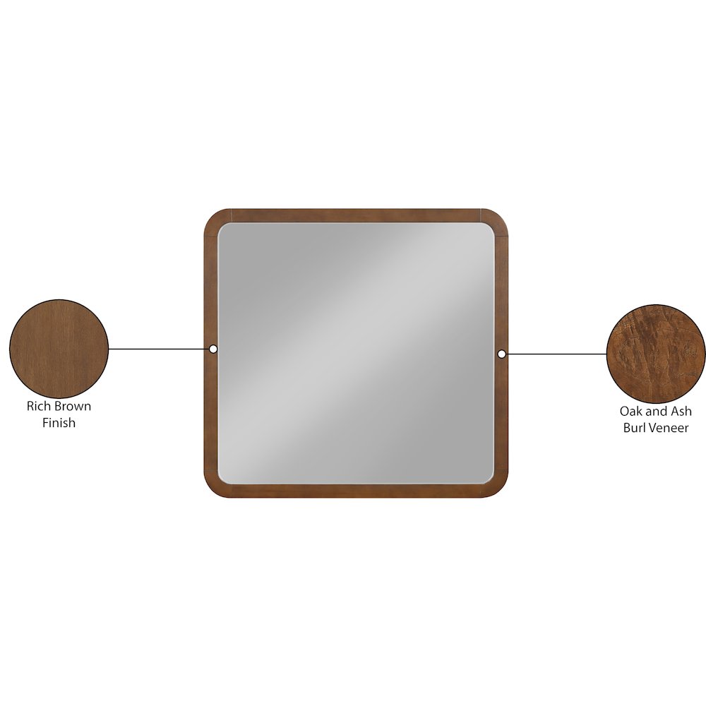 Giada Brown Solid Wood And Veneer Mirror