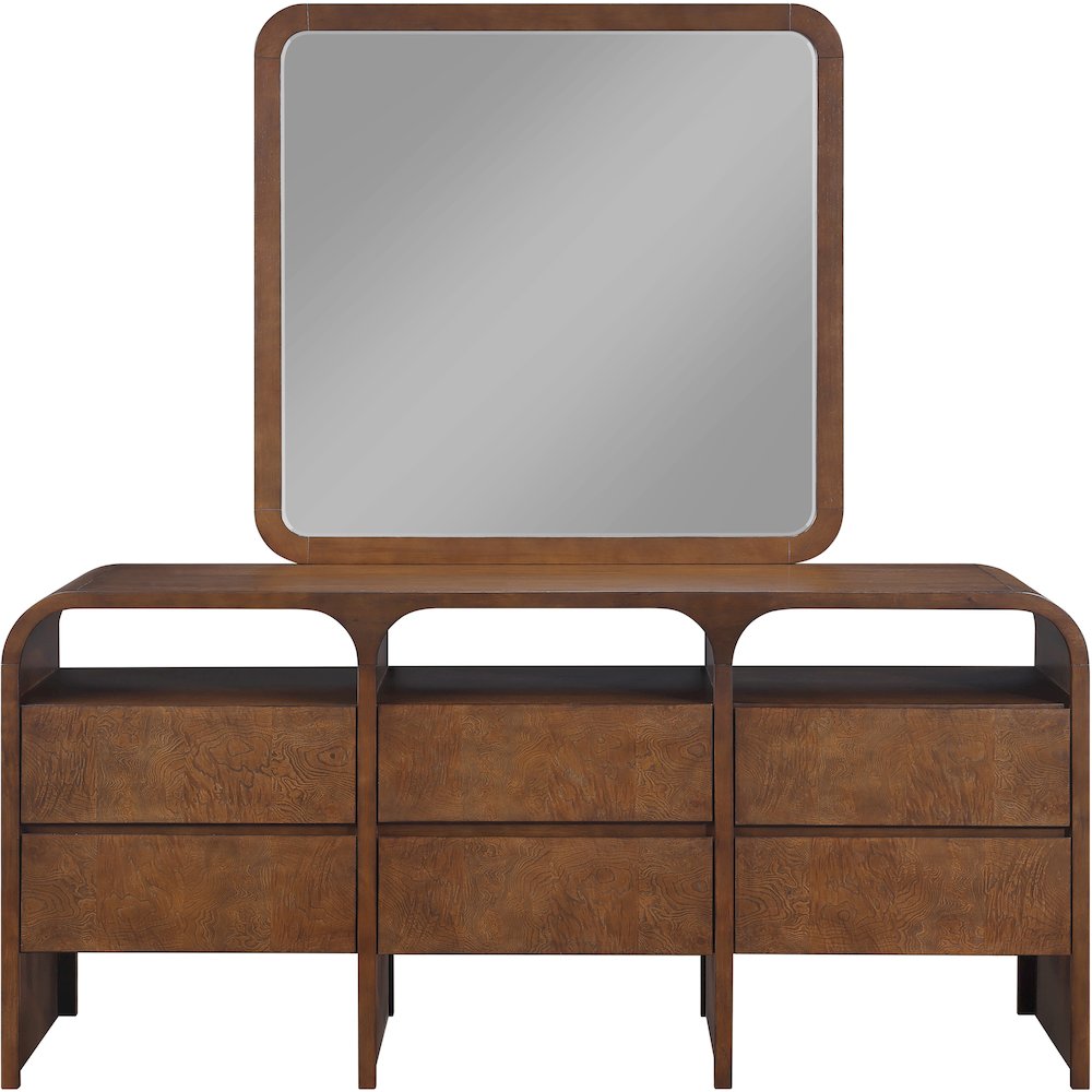Giada Brown Solid Wood And Veneer Mirror