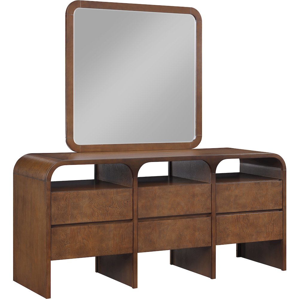 Giada Brown Solid Wood And Veneer Mirror