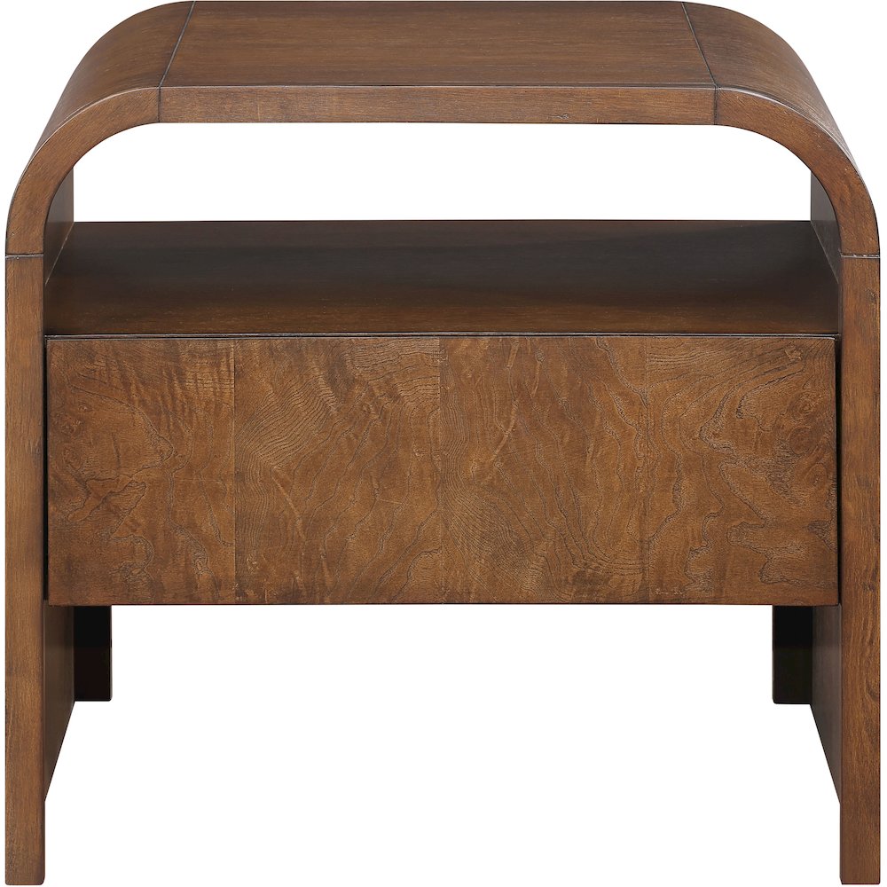 Giada Brown Solid Wood And Veneer Nightstand