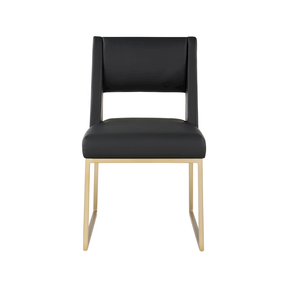 Jayce Black Vegan Leather Dining Chair, Set of 2