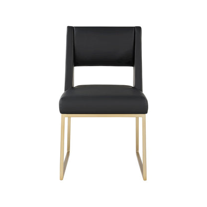 Jayce Black Vegan Leather Dining Chair, Set of 2