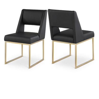Jayce Black Vegan Leather Dining Chair, Set of 2