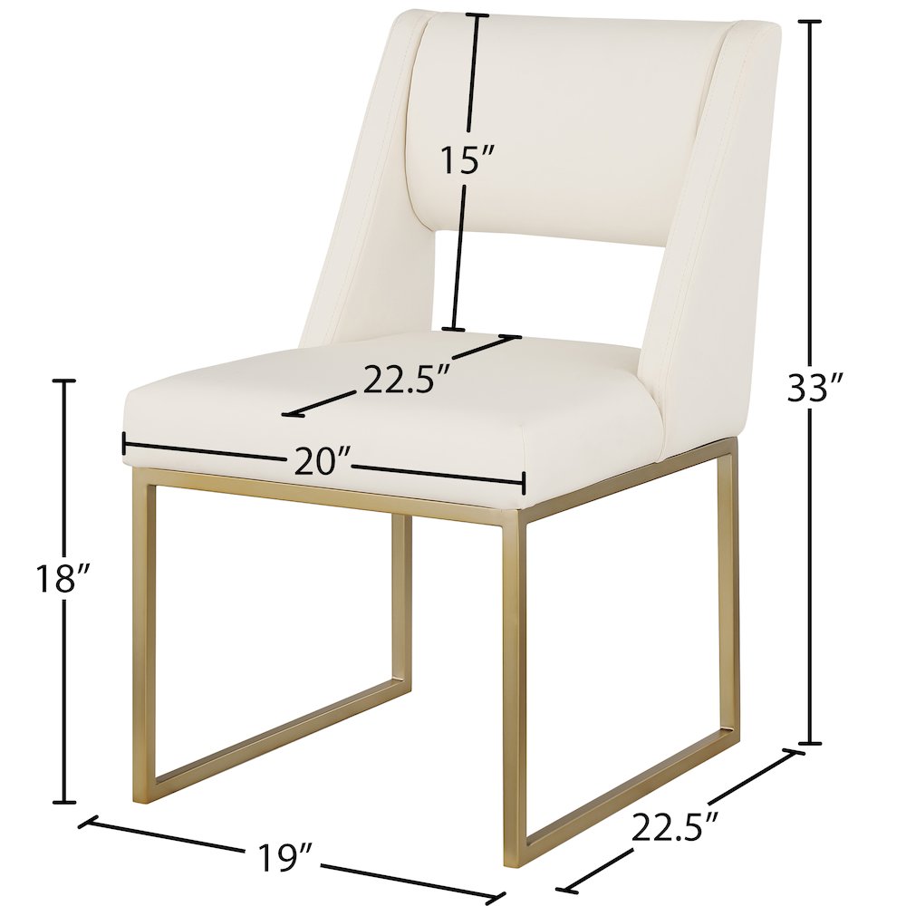 Jayce Cream Vegan Leather Dining Chair, Set of 2