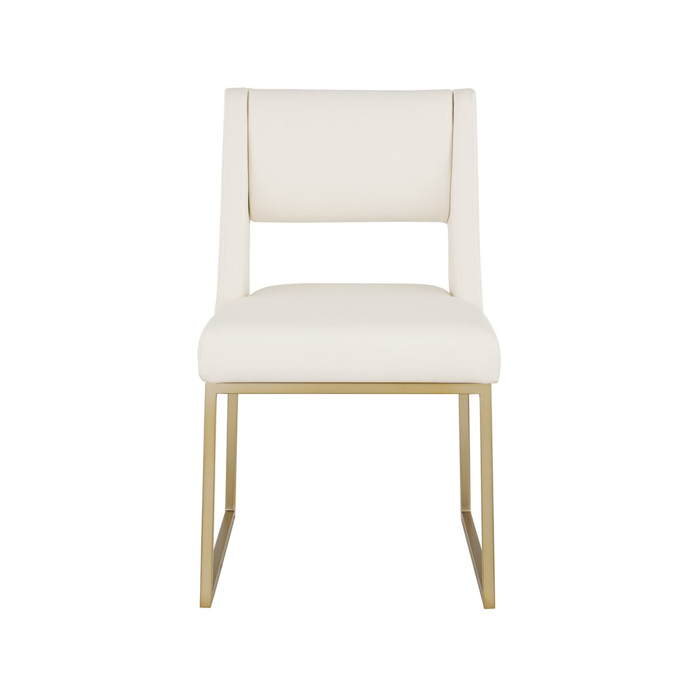 Jayce Cream Vegan Leather Dining Chair, Set of 2