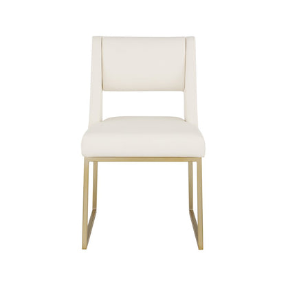 Jayce Cream Vegan Leather Dining Chair, Set of 2