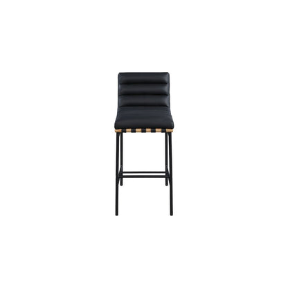Burke Black Vegan Leather Bar Stool