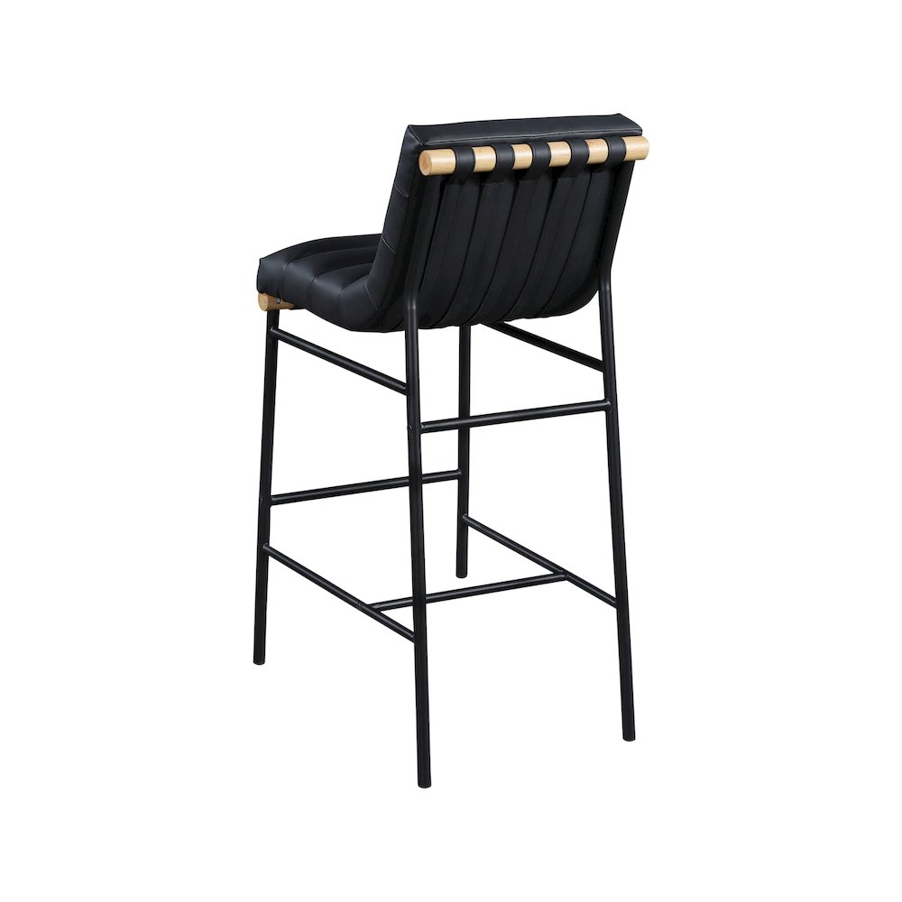 Burke Black Vegan Leather Bar Stool