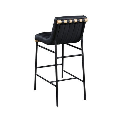 Burke Black Vegan Leather Bar Stool