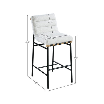 Burke Cream Boucle Fabric Bar Stool