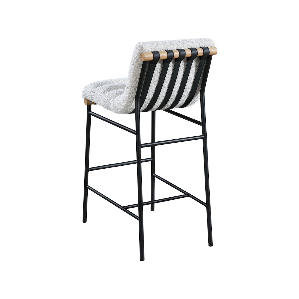 Burke Cream Boucle Fabric Bar Stool