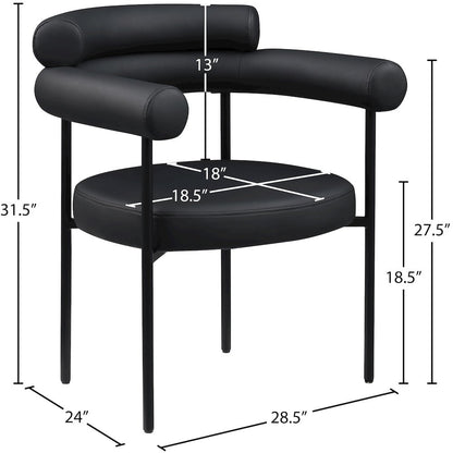 Blake Black Vegan Leather Dining Chair, Set of 2