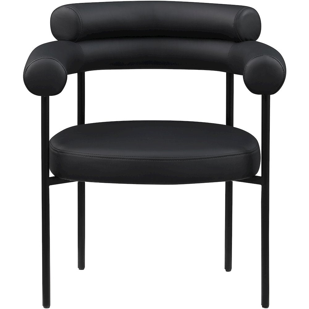 Blake Black Vegan Leather Dining Chair, Set of 2
