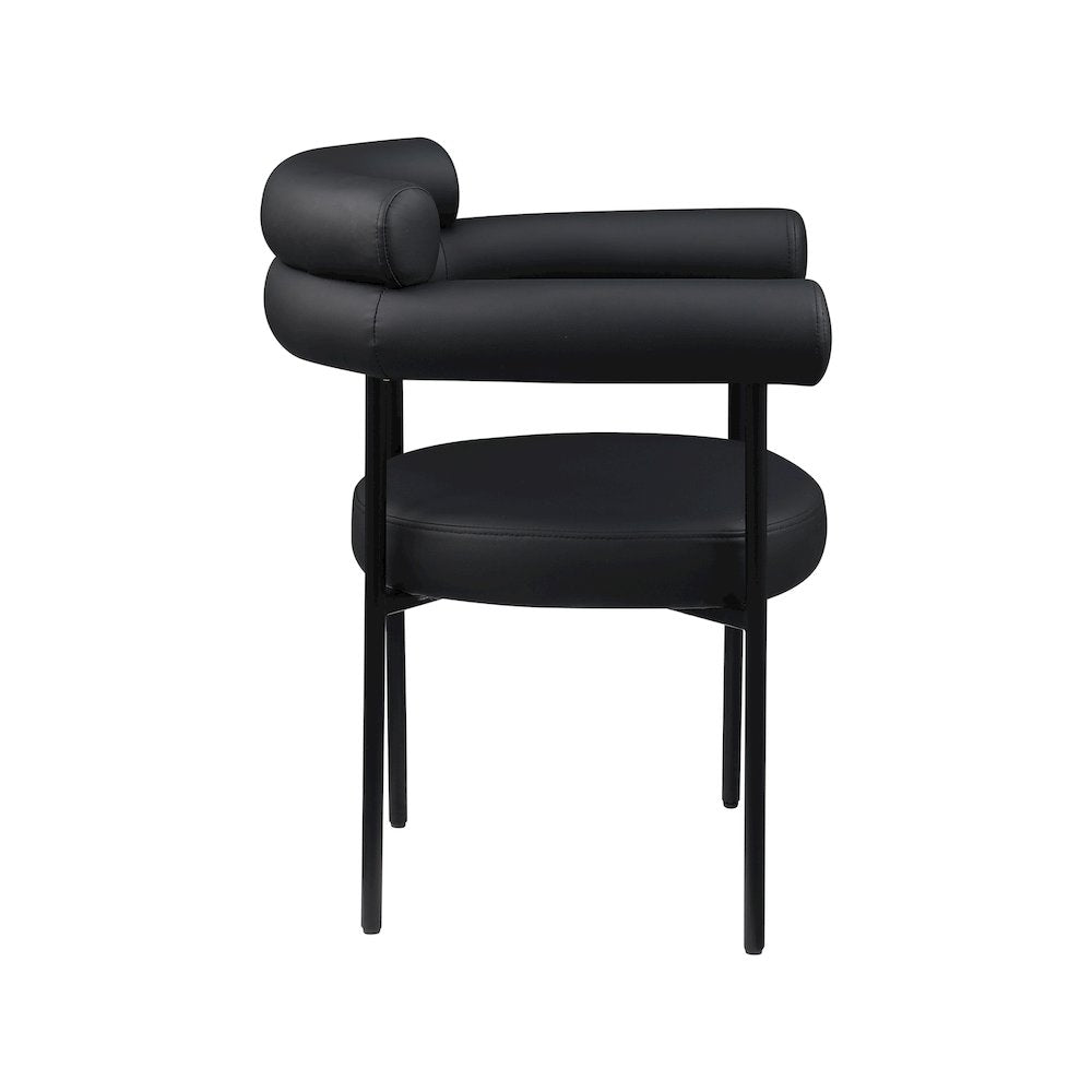 Blake Black Vegan Leather Dining Chair, Set of 2