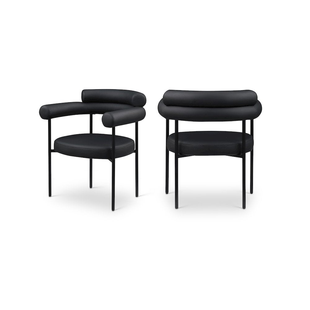 Blake Black Vegan Leather Dining Chair, Set of 2