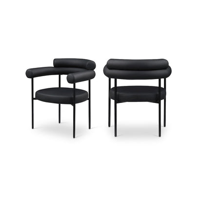 Blake Black Vegan Leather Dining Chair, Set of 2