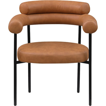 Blake Cognac Vegan Leather Dining Chair, Set of 2