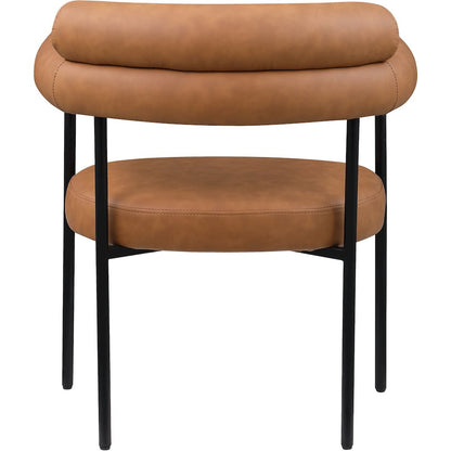 Blake Cognac Vegan Leather Dining Chair, Set of 2
