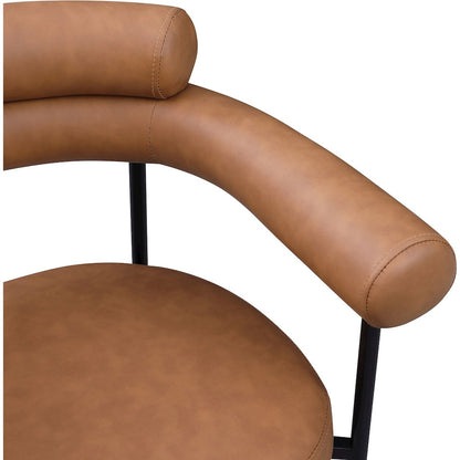 Blake Cognac Vegan Leather Dining Chair, Set of 2