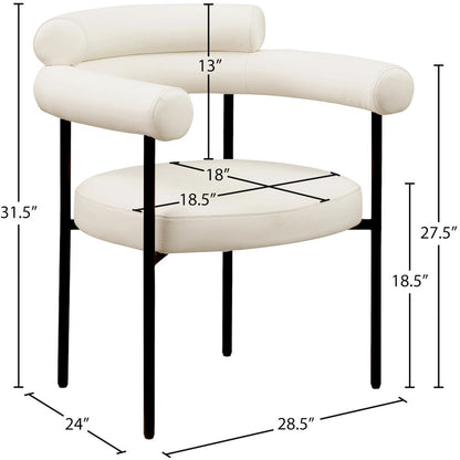 Blake Cream Vegan Leather Dining Chair, Set of 2