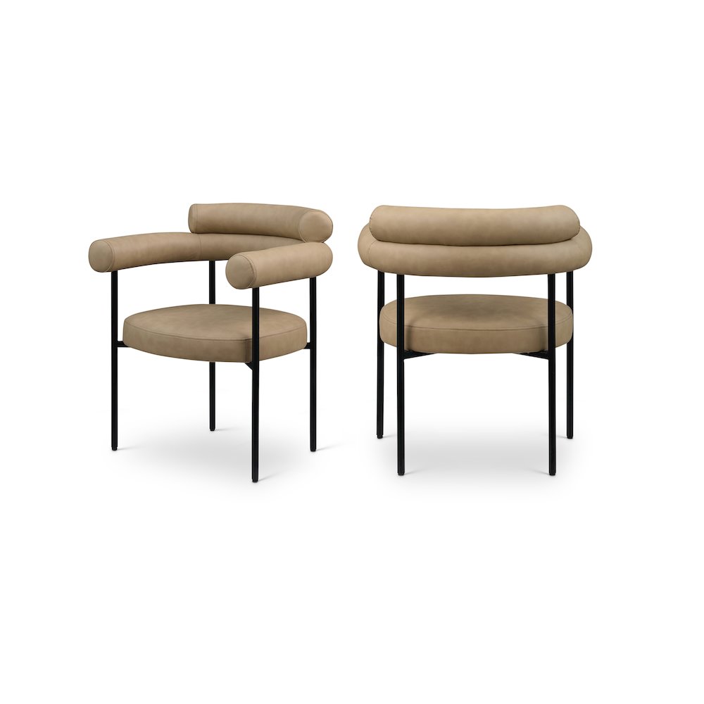 Blake Tan Vegan Leather Dining Chair, Set of 2
