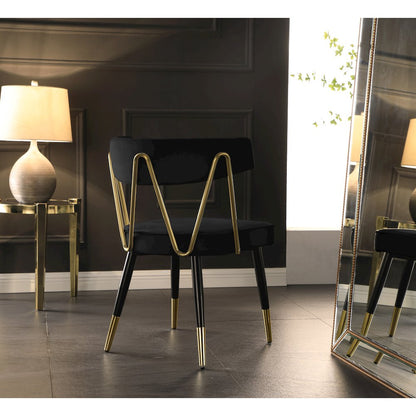 Rheingold Black Velvet Dining Chair, Set of 2