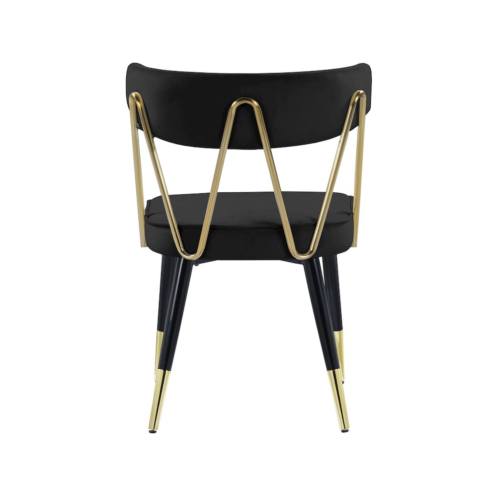Rheingold Black Velvet Dining Chair, Set of 2