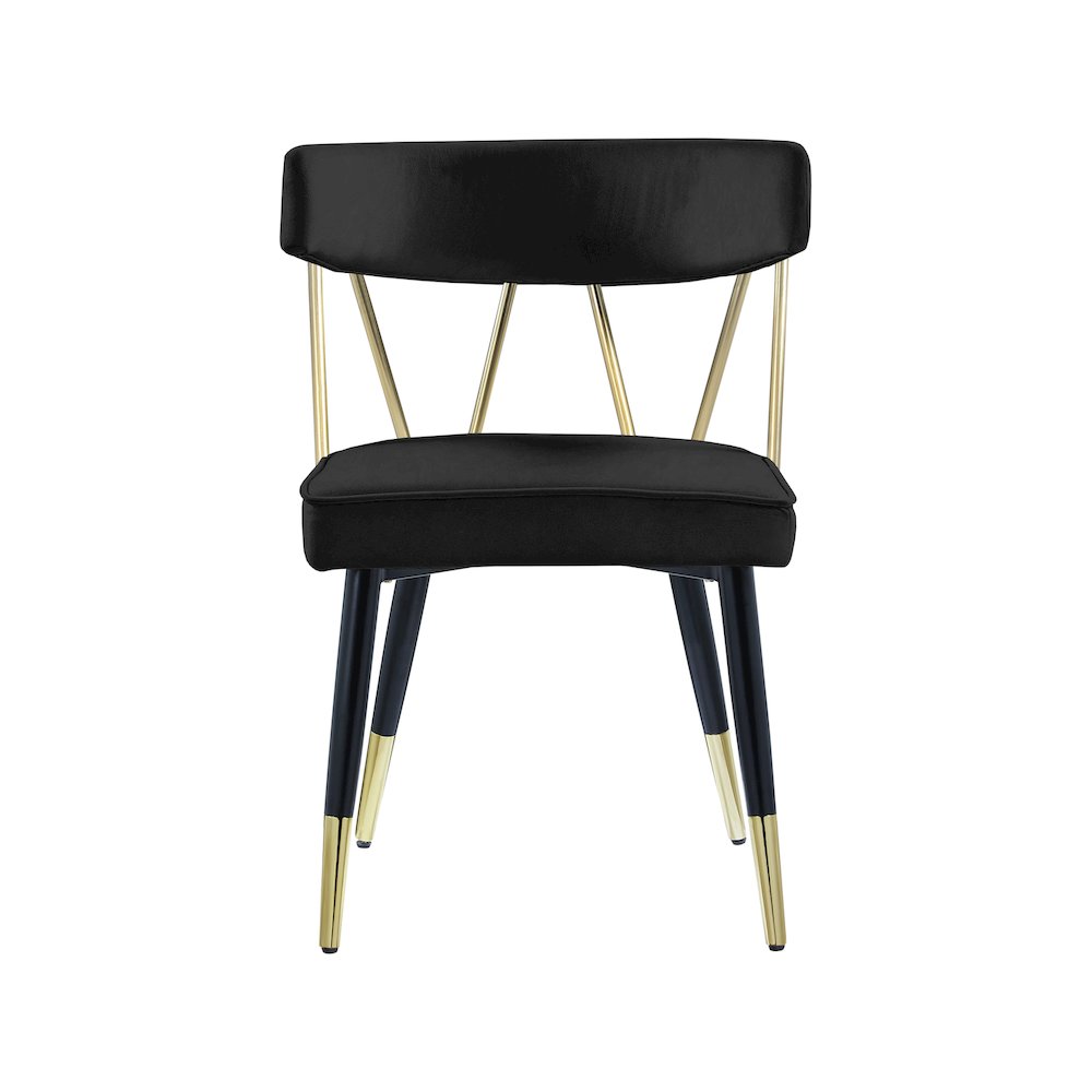 Rheingold Black Velvet Dining Chair, Set of 2