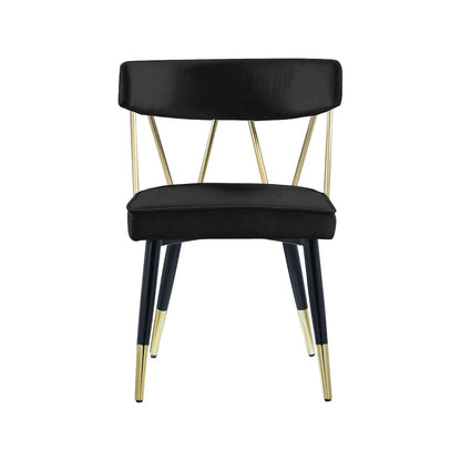 Rheingold Black Velvet Dining Chair, Set of 2