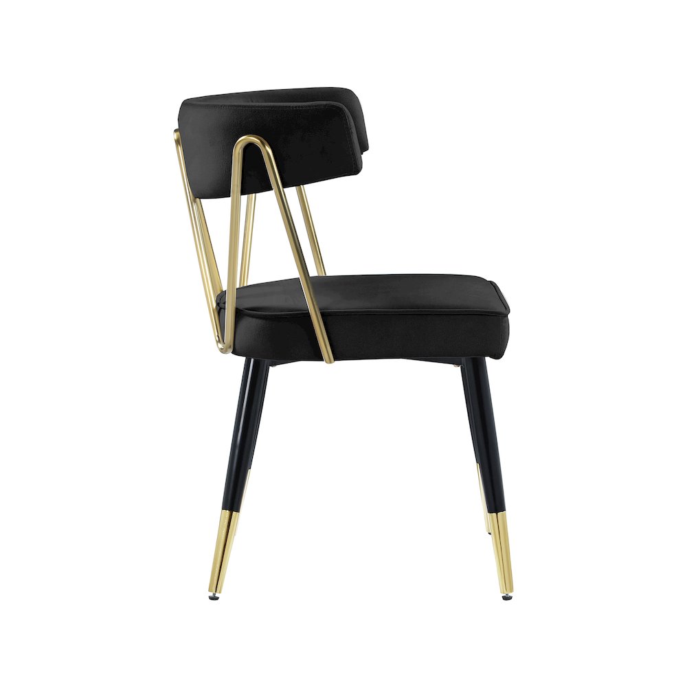 Rheingold Black Velvet Dining Chair, Set of 2