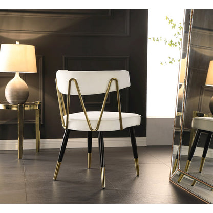 Rheingold Cream Velvet Dining Chair, Set of 2