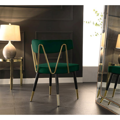 Rheingold Green Velvet Dining Chair, Set of 2