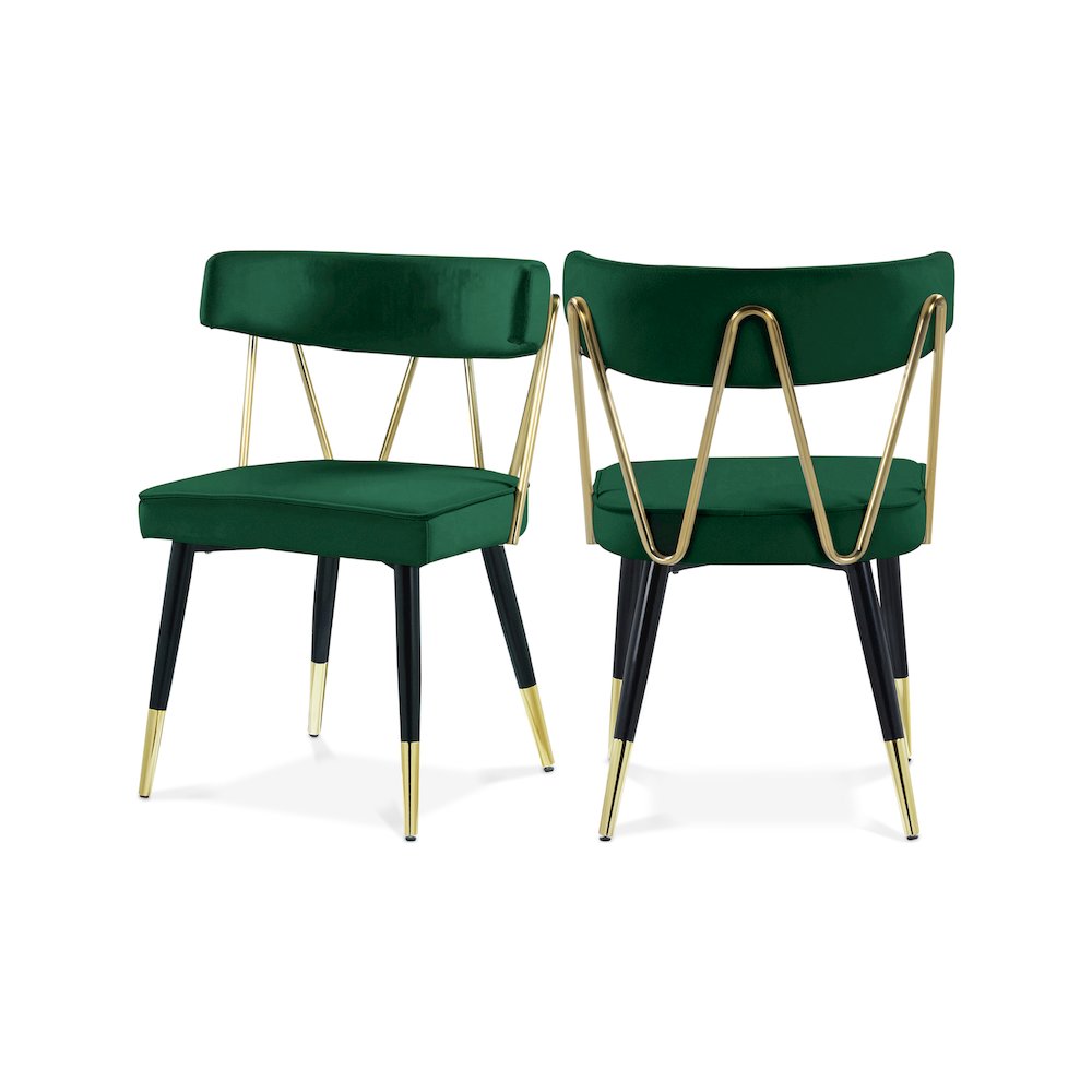 Rheingold Green Velvet Dining Chair, Set of 2