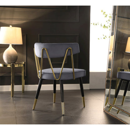 Rheingold Grey Velvet Dining Chair, Set of 2