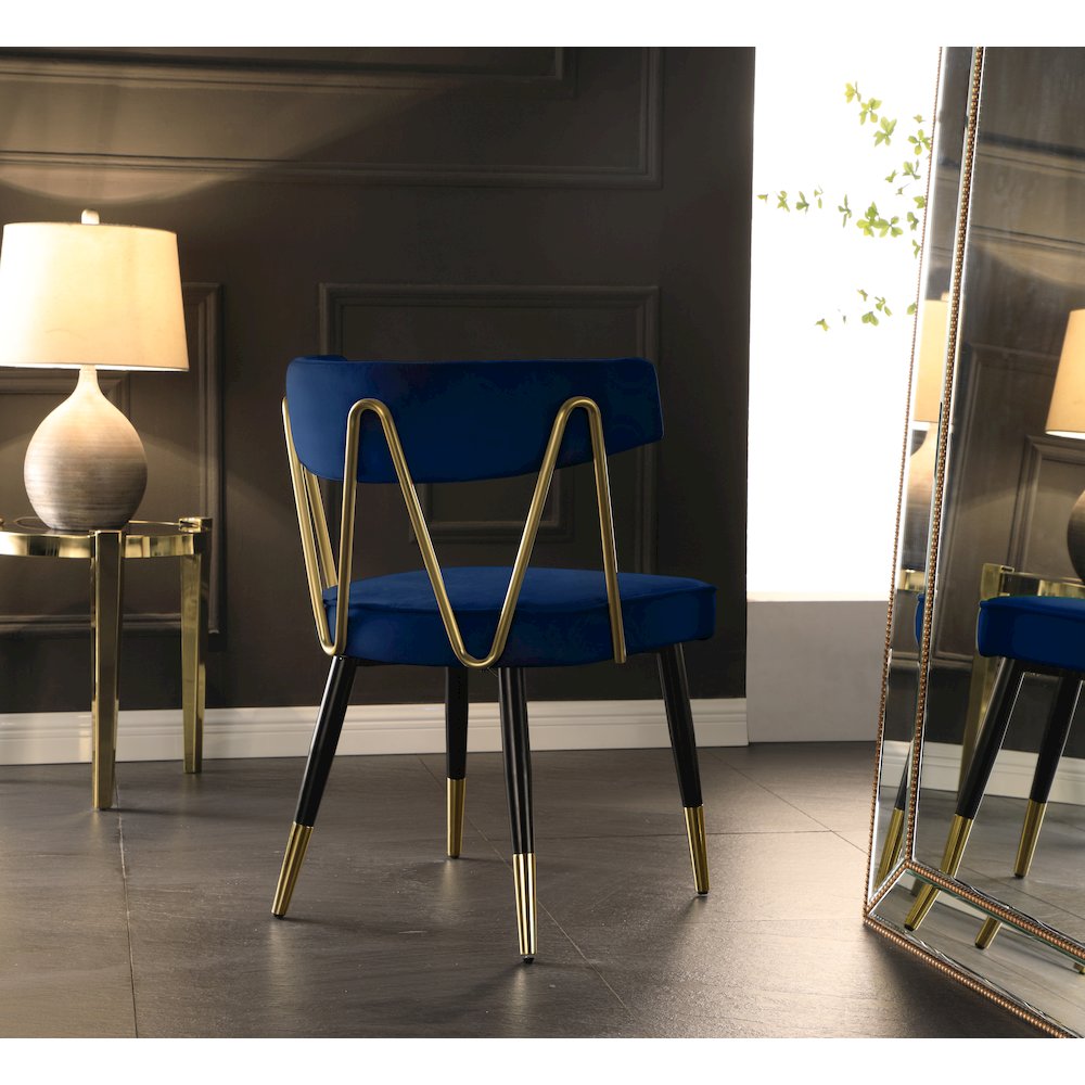 Rheingold Navy Velvet Dining Chair, Set of 2