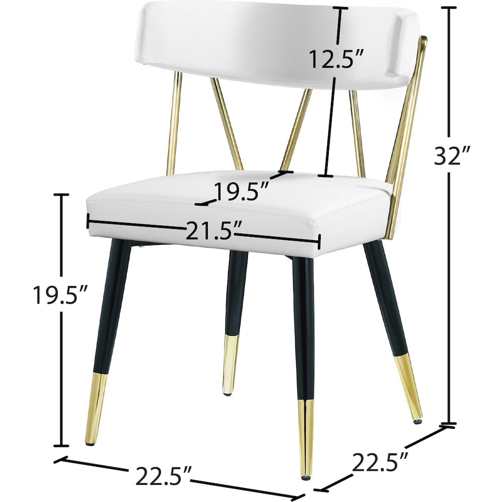 Rheingold White Vegan Leather Dining Chair, Set of 2