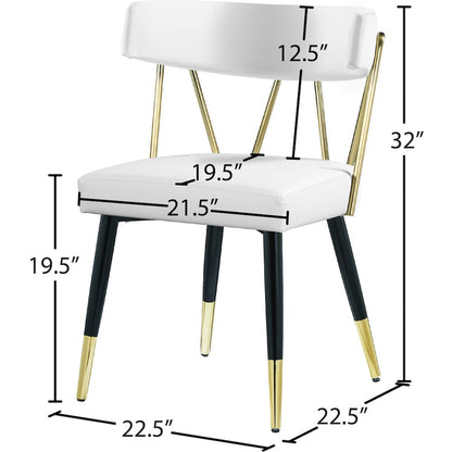 Rheingold White Vegan Leather Dining Chair, Set of 2