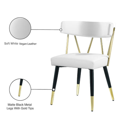 Rheingold White Vegan Leather Dining Chair, Set of 2