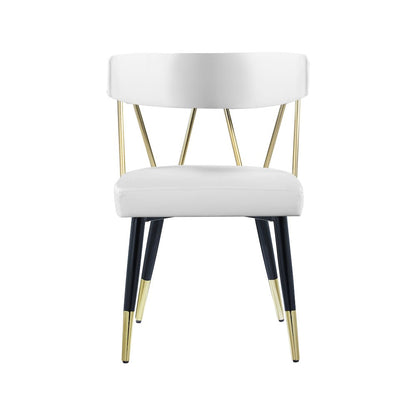 Rheingold White Vegan Leather Dining Chair, Set of 2