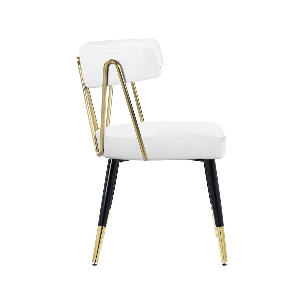 Rheingold White Vegan Leather Dining Chair, Set of 2