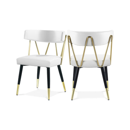 Rheingold White Vegan Leather Dining Chair, Set of 2