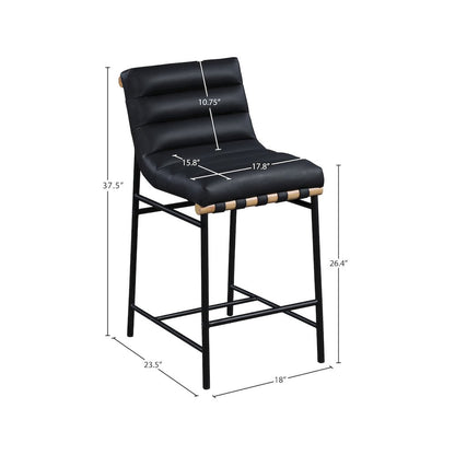 Burke Black Vegan Leather Counter Stool