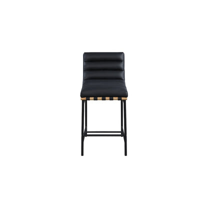 Burke Black Vegan Leather Counter Stool