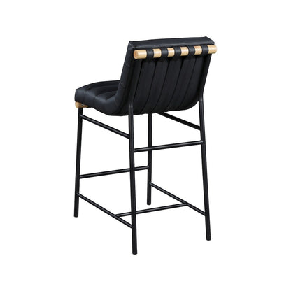 Burke Black Vegan Leather Counter Stool