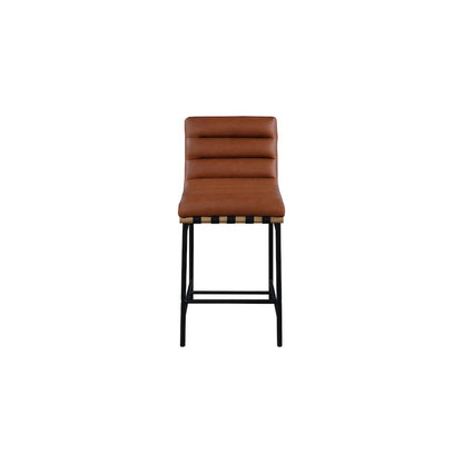 Burke Cognac Vegan Leather Counter Stool