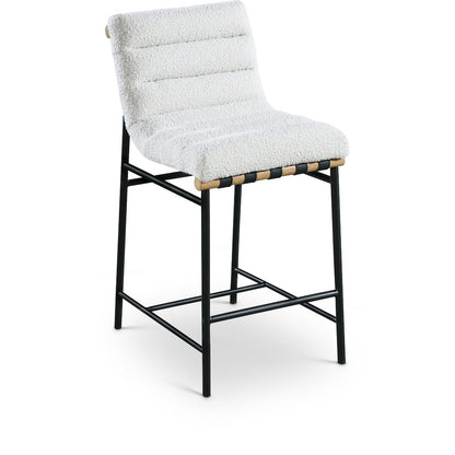 Burke Cream Boucle Fabric Counter Stool