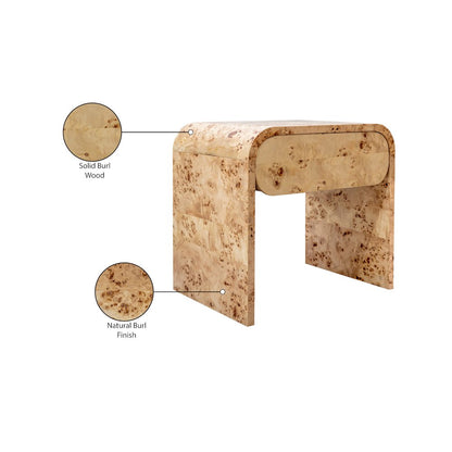Cresthill Natural Burl Wood Night Stand