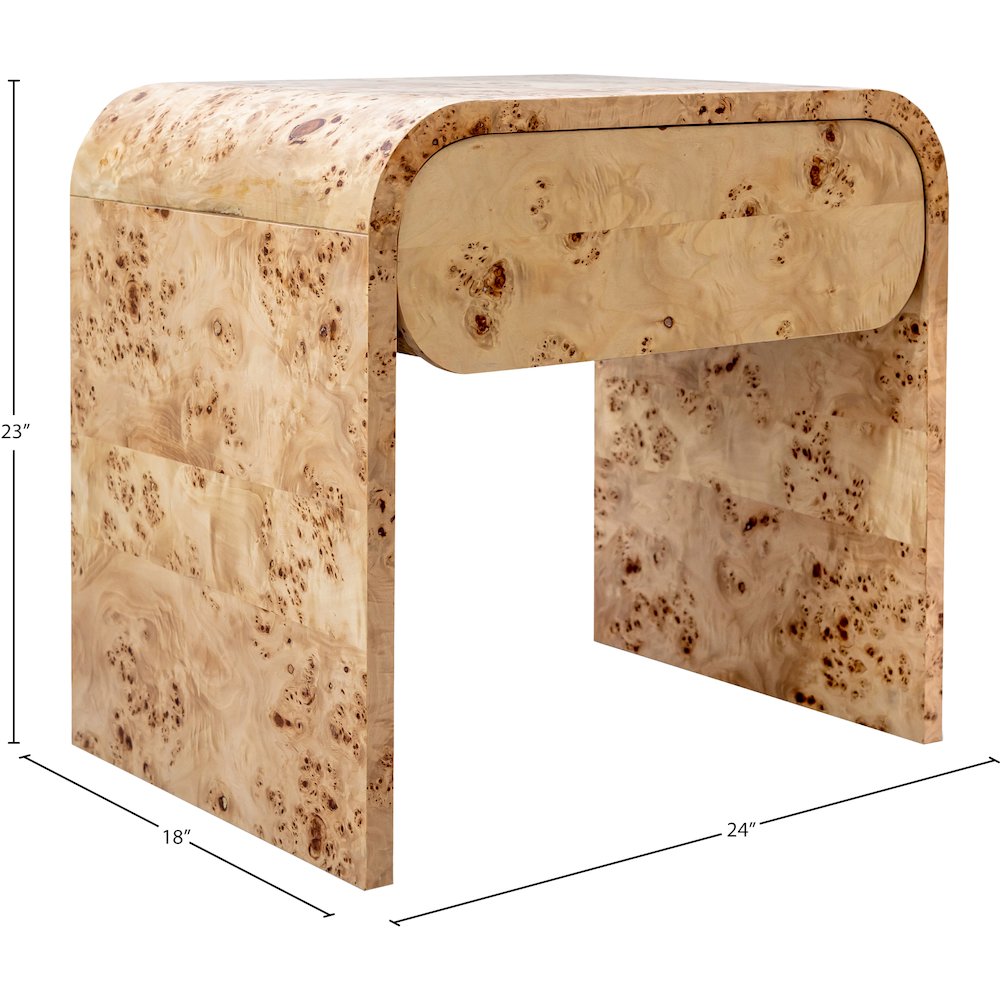 Cresthill Natural Burl Wood Night Stand